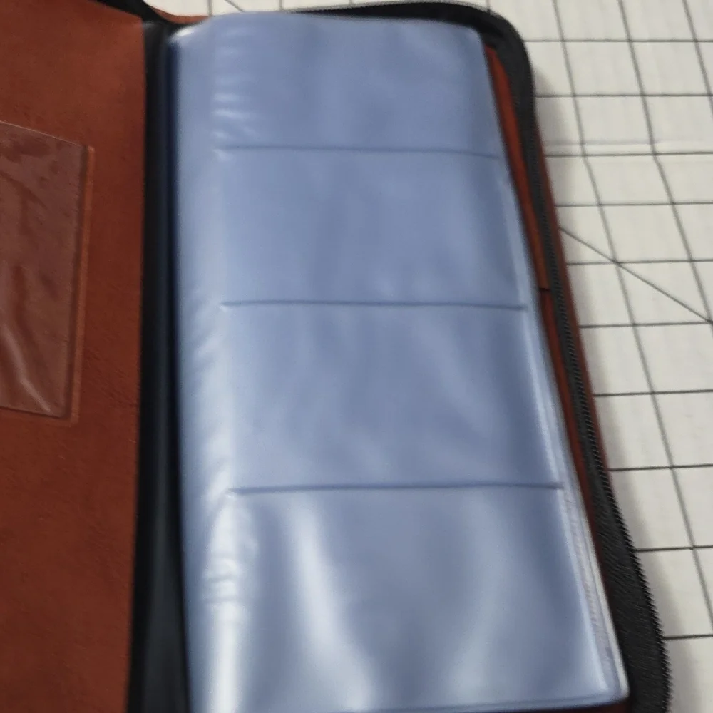 Black and Brown Rolodex Business Card Wallet / Zip Up Binder, NWOT